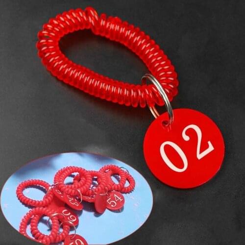 10PCS 35MM Arcylic Number Plate Digital Label Numbers ID Tags With Ring Hand Strap Mark Sign For Key Luggage Number Marker 1-100