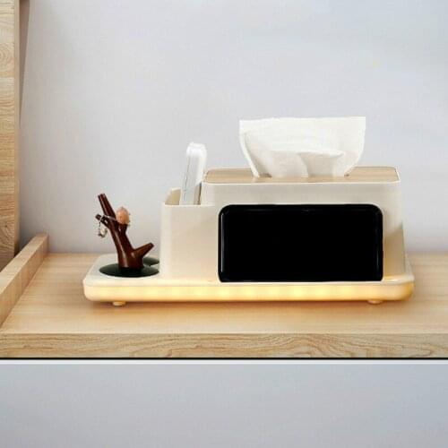 Creativity Rechargeable Small Night Lamp Tissue Box Intelligent Touch Sensing LED Bathroom Bedroom Multipurpose Storage Box