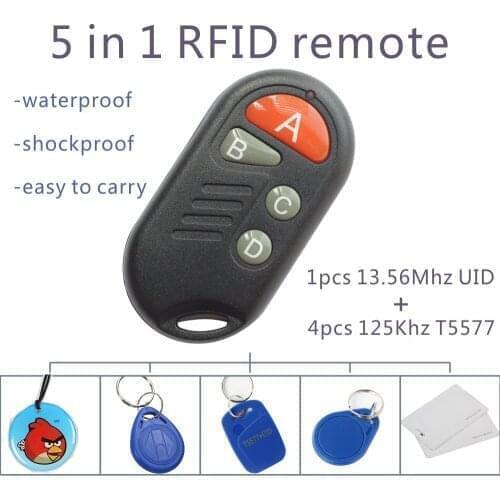 Access Control RFID Multiple T5577 EM 125khz Writable IC 13.56Mhz M1k S50 UID changeable Keychain Tag Token copy clone CUID
