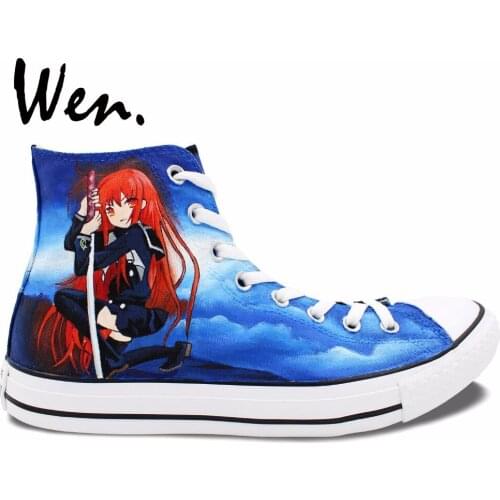 Wen Hand Painted Anime Shoes Design Custom Shakugan No Shana Men Womens Gifts High Top Canvas Sneakers