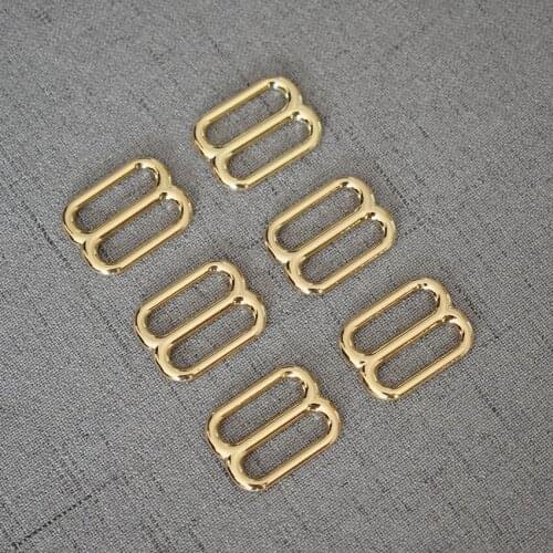 Golden 20mm Metal Accessories DIY Shoulder Leather Bag Strap Belt Web Rectangle Adjust Buckle Slider 20BXK-j