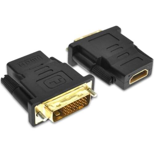 HDMI-compatible Adapter Bi-directional To DVI 24+1 Gold Female To Male Connector Adapter 1080P HDTV