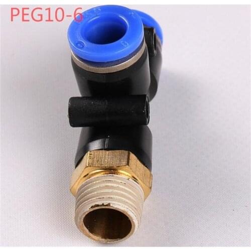 Free Shipping 10Pcs PEG10-6 T-Type Three-Pass Reducer Pneumatic Fittings