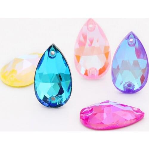 Glitter Mixed MI color K9 Glass Crystal Flatback Strass Sew-on Rhinestones Sew On Craft Christmas Clothing Garment Decoration