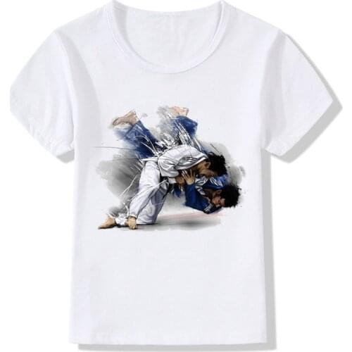 Boy and Girl Evolution Of A judo Design T-shirts Children Judo Top Tees Baby T shirt Summer Casual Soft White Tee Shirt,ooo402