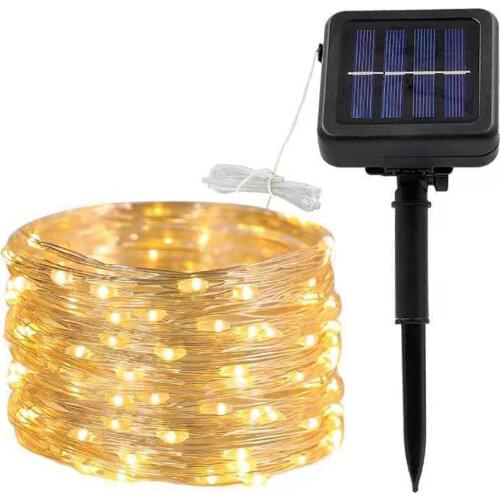 10M 20M Solar String Lights Copper Wire LED Fairy Lights Waterproof Outdoor Yard Christmas Tree Garedn Decoration Solar Lamp