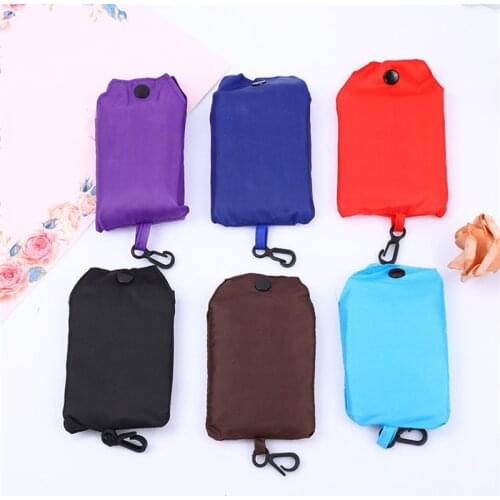 Pocket Square Shopping Bag Environment Eco-Friendly Folding Reusable Portable Shoulder Handle Bag Polyester For Travel Grocery