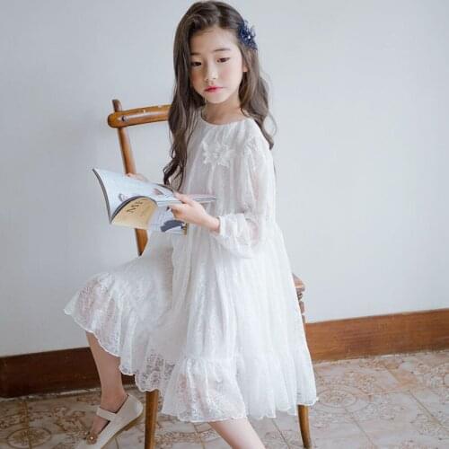 Girls Lace Dress Spring And Autumn Princess Girl Dresses Vestidos Robe Fille White Lovely For Toddler