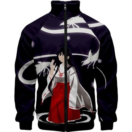 3D Printed Stand Collar Zipper Jacket Men Women Fashion Inuyasha Sweatshirt Jackets Tops 2020 New Ainme Long Sleeve Preppy Style