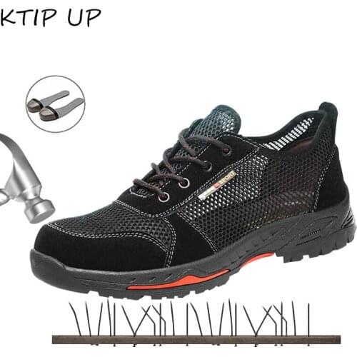 Lightweight Breathable Men Safety Shoes Steel Toe Work Shoes For Men Anti-smashing Construction Sneakers Indestructible Shoes