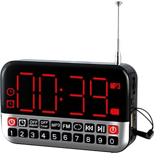 Multifunctional Led Radio Alarm Clock Mp3 Player Timer Lcd Display Speaker Portable FM Desktop Digital Clock