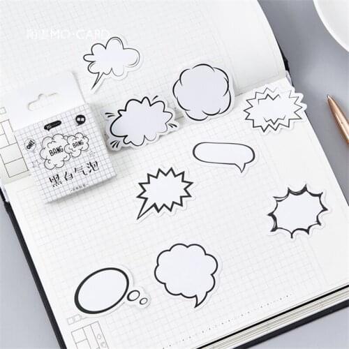45 Pcs/Box Black white Series Stickers Aesthetic Stickers Decorative Album Diary Squared Paper Stickers For Children Stationery