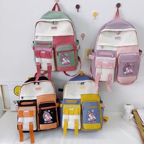 New Fashion Womens Backpack Multi-pocket Large Capacity Schoolbag For Girls Nylon Waterproof Travel Backpacks 2021