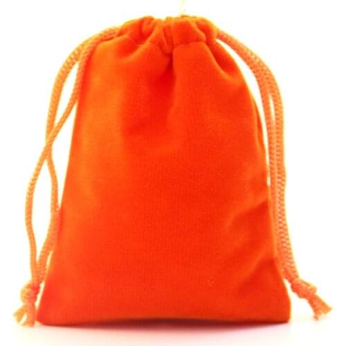 9x12cm Orange Jewelry Bag Velvet Pouch Gift Bag With Drawstring Jewelry Packaging Bag Wholesale Lots 100PCs Jewelry Pouches