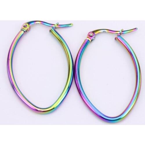 Oval Color coil earrings 4 sizes to choose Womens fashion wear Casual match Lady student style LH866