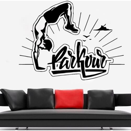 Parkour Wall Sticker Extreme Sports Decal Boys Bedroom Decor Living Room Decoration Accessories Removable Art Mural Tumbling
