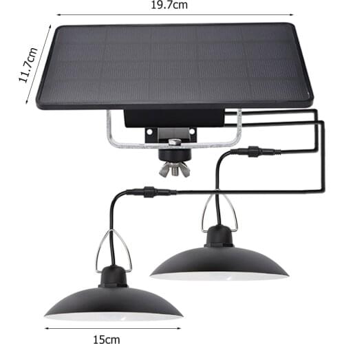 Double Head Solar Pendant Light Outdoor Indoor Solar Lamp With Line Warm White/White Lighting For Camping Home Garden Yard