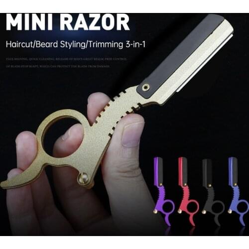 Professional Thumb Razor Holder MIni Shaver Hoder Barber Styling Accessories Portable Shaving Razor Beard Cleaing Tools For Men