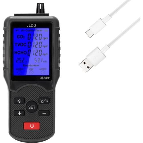 Professional Carbon Dioxide Detector Multifunctional Air Quality Monitor Gas Detector PM2.5 HCHO TVOC Tester CO2 Meter Monitor