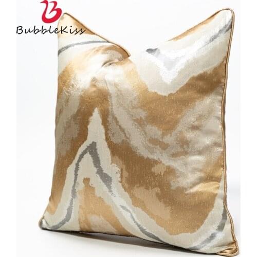 Bubble Kiss Cushion Cover Living Room Sofa Simple American Style Champagne Gold Home Decoration Bedroom Bed Backrest Pillowcase