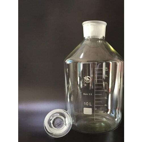 Reagent bottle,Narrow neck with standard ground glass stopper,Clear,Boro. 3.3 glass,Capacity 10000ml,Sample Vials