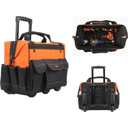 Tool Backpack Tool Bag Thicken Tools Storage Bags Electrician Tool Box Large Capacity Multi-pocket Bags With Trolley w Logo