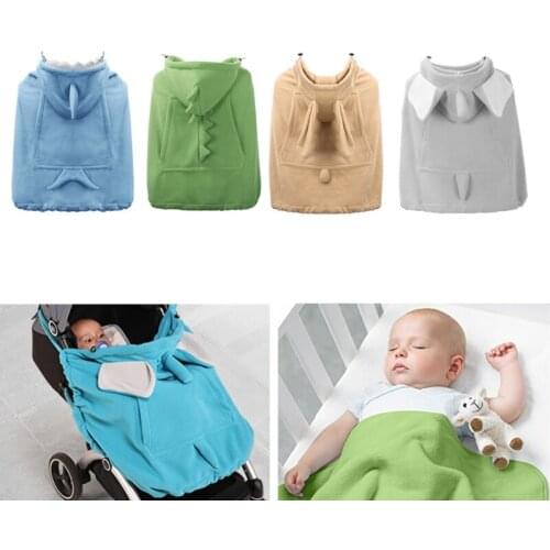 Baby Carrier Cover Hooded Stretchy Cloak Multifunctional Baby Cartoon Cloak Windproof Newborn Thicken Warm Stroller Cover D0AF