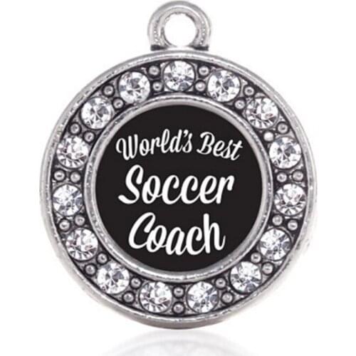 Sparkling Score WORLDS BEST SOCCER COACH CIRCLE CHARM