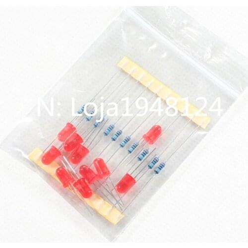 LED VERDE Lampada Experimental Pacote Incluem 10 pcs LED + 10 pcs Resistencia Adequada Para Torta de Framboesa Para