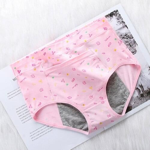 High Waist 10Pcs Set Menstrual Panties Physiological Pants Leak Proof Dot Womens Underwear Period Soft Cotton Breathable Briefs
