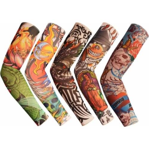 1Pc Fashion Cycling Sleeves 3D Tattoo Printed Armwarmer UV Protection MTB Bike Bicycle Sleeves Arm Protection Ridding Sleeves