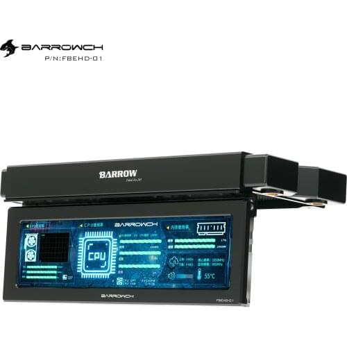 Barrowch FBEHD-01 External Expansion Display 8.8 Inch High Resolution LCD screen for PC CPU Hardware Sync Temperature Monitor