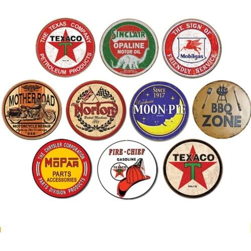 BBQ Zone Retro Plaque Metal Tin Signs Beer Cafe Bar Pub Signboard Store Wall Decor Vintage Nostalgia Round Plates Wall Posters