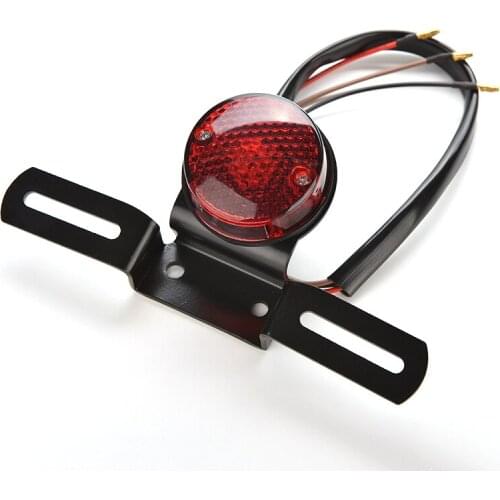 New Universal 12V Motorcycle Brake Rear License Plate Bracket Tail Light Red Lens Motorcycle Tail Light 1PCS