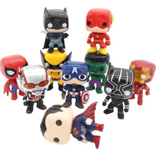 10pcs/set Marvel Avengers Super Hero Characters 10cm Model Vinyl Christmas Action & Toy Figures for Children