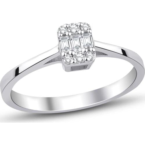 18K Gold Natural Diamond Baguette Ring WPY1401M4