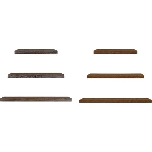 3 Pcs/Set Wood Floating Shelves Wall Hanging Shelf with Invisible Brackets Wall Shelf for Storage and Display