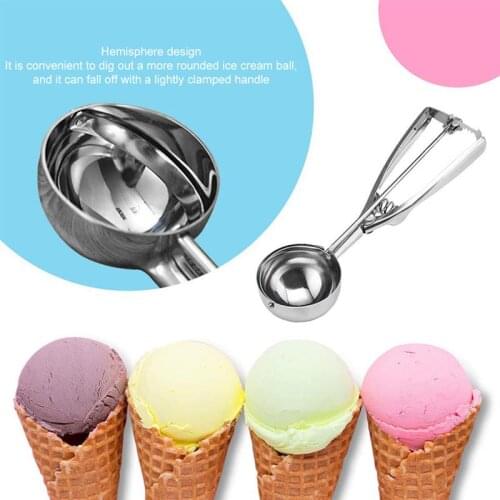 3Pcs/Set Ice Cream Scoop Kitchen Tools 3 Size Stainless Steel Spring Handle Mash Potato Watermelon Ball Scoop For Home Cake #20