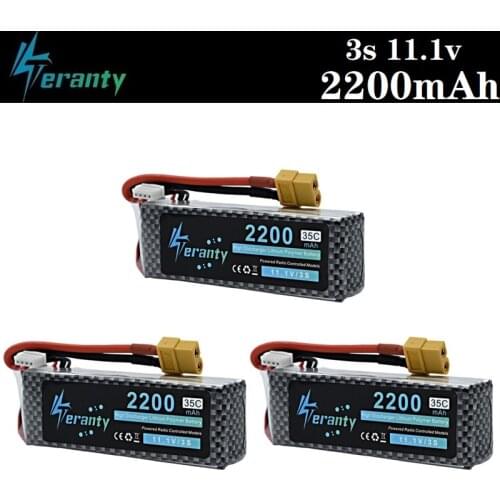 3PCS/lot 3S 11.1v 2200mAh 35C LiPo Battery XT60/T/JST/EC5 Plug For RC Car Airplane Helicopter 11.1v Rechargeable Lipo Battery 3s