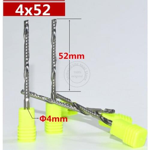 4mm*52mm,Freeshipping.CNC wood tools,carbide End Mill,woodworking insert router bit,Tungsten milling cutter,MDF,PVC,Acrylic