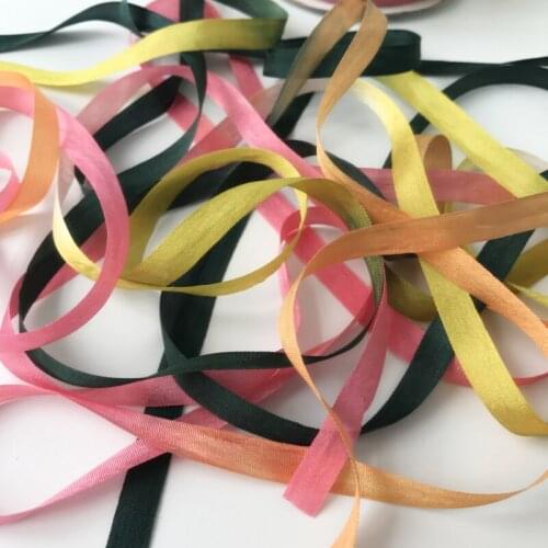 7mm,100% real pure silk woven double face taffeta silk ribbons for embroidery and handcraft project,gift packing