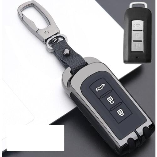 Zinc Alloy+Silicone Car Remote Key Case Cover For Mitsubishi Outlander Lancer 10 Pajero Sport EX ASX Colt Grandis L200