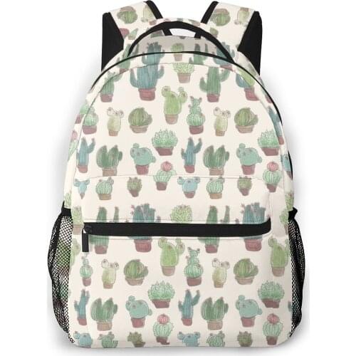 OLN Women Backpack Kids School Bag for Teenage Girls Cacti Day Female Laptop Notebook Bagpack Travel Back Pack 2021