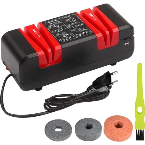 Electric Knife Sharpener Automatic Cut Sharpeners 15-Degree Bevel Crude and Fine Grooves Knives Scissors Kitchen Cutter Grinder