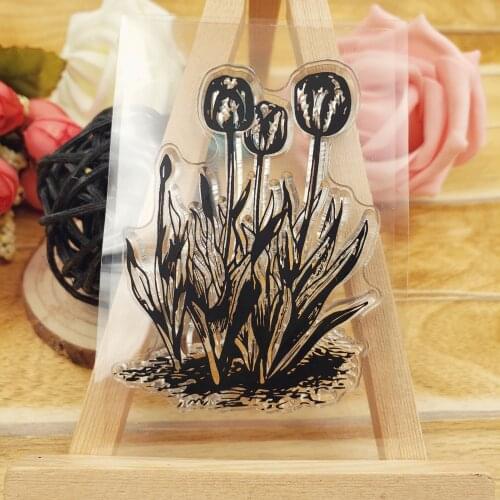 Hot sale tulip Transparent Clear Stamps / Silicone Seals Roller Stamp for DIY scrapbooking photo album/Card Making