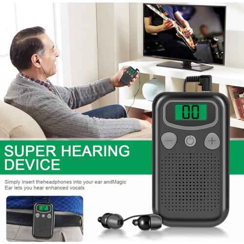 US Stock Pocket Voice Magic Ear Hearing Aid Device Digital Sound Booster Hear Amplifier for Personal Ear Care Tools Deaf Patient