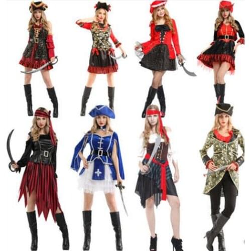 Captain pirates caribbean pirates caribbean jack sparrow halloween costume adult women cosplay pirate female Masquerade Dress