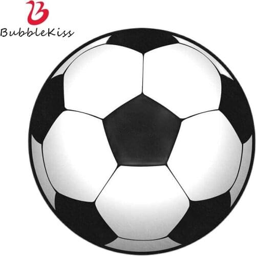 Bubble Kiss New Round Carpet Black White Cartoon Football Basketball Area Rugs For Living Room Creative Carpet For Bedroom Mat