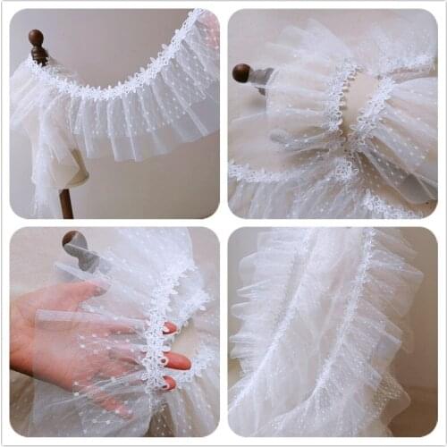 12cm wide Hot sale white mesh lace water-soluble clothing item skirt hem cuff lace DIY accessories wedding Christmas decoration