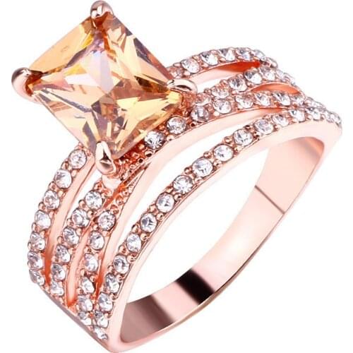 Milangirl Wedding Rings For Women Luxury Jewelry Bridal Engagement Cubic Zirconia Ring Accessories Drop Shipping